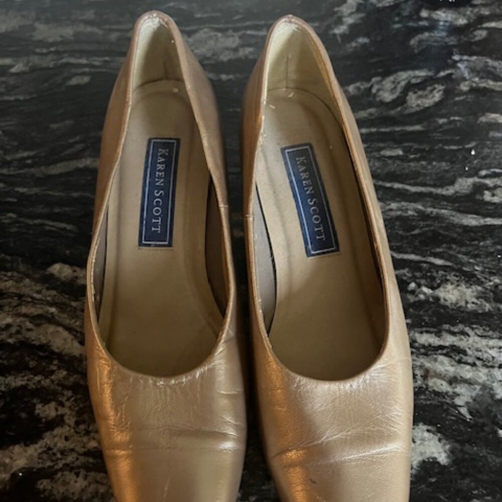 gold Karen Scott  pumps, 2 " heels, gently worn